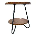 MESA METAL/MADERADO 2 PISOS ESTRUCTURA METALICA 50X48CM