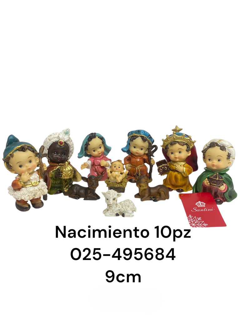 NACIMIENTO NIÑOS 10PZ 9CM