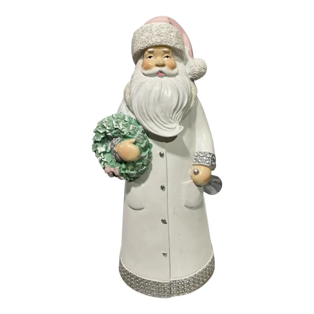 PAPA NOEL CON CORONA POLIRESINA 25CM