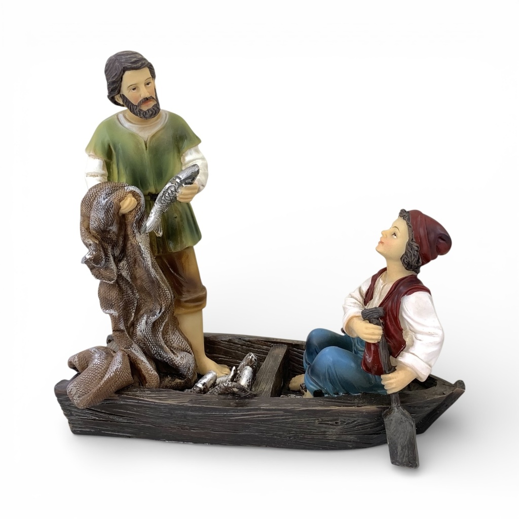 ALDEANOS PESCADORES EN BOTE 16CM