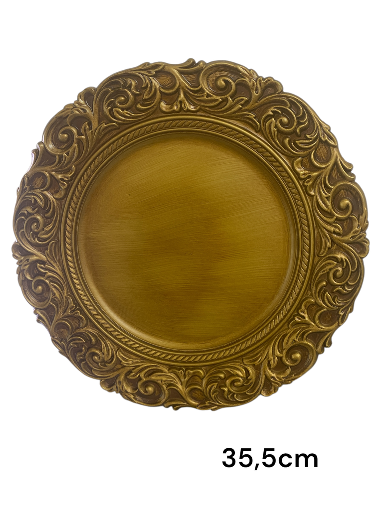 PLATO BASE ORO ANTIGUO 35CM