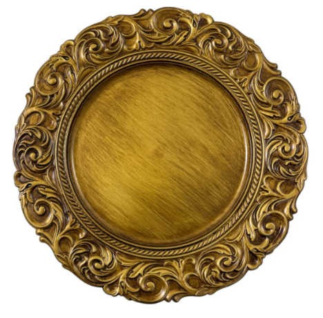 PLATO BASE ORO ANTIGUO 35CM