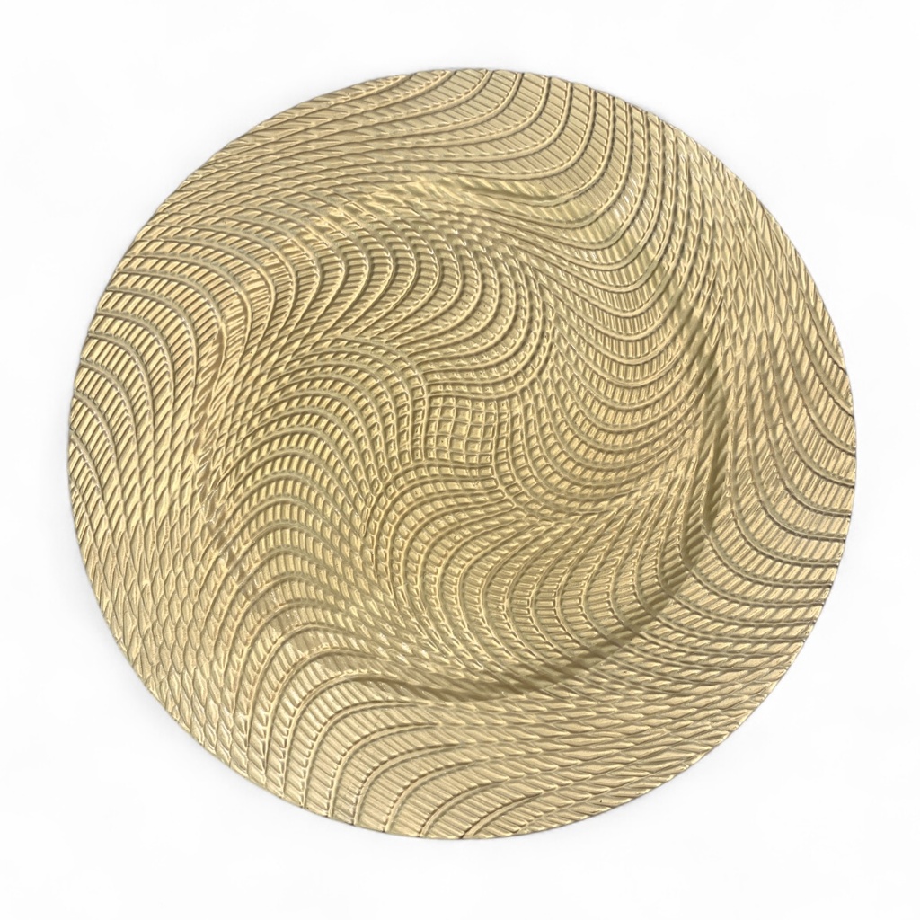 PLATO BASE PLASTICO DORADO 33CM