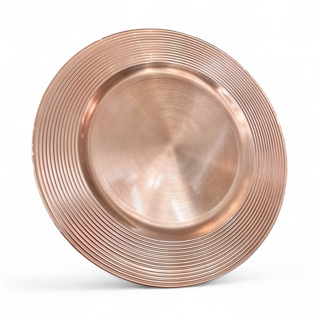 PLATO BASE PLASTICO ROSE GOLD 33CM