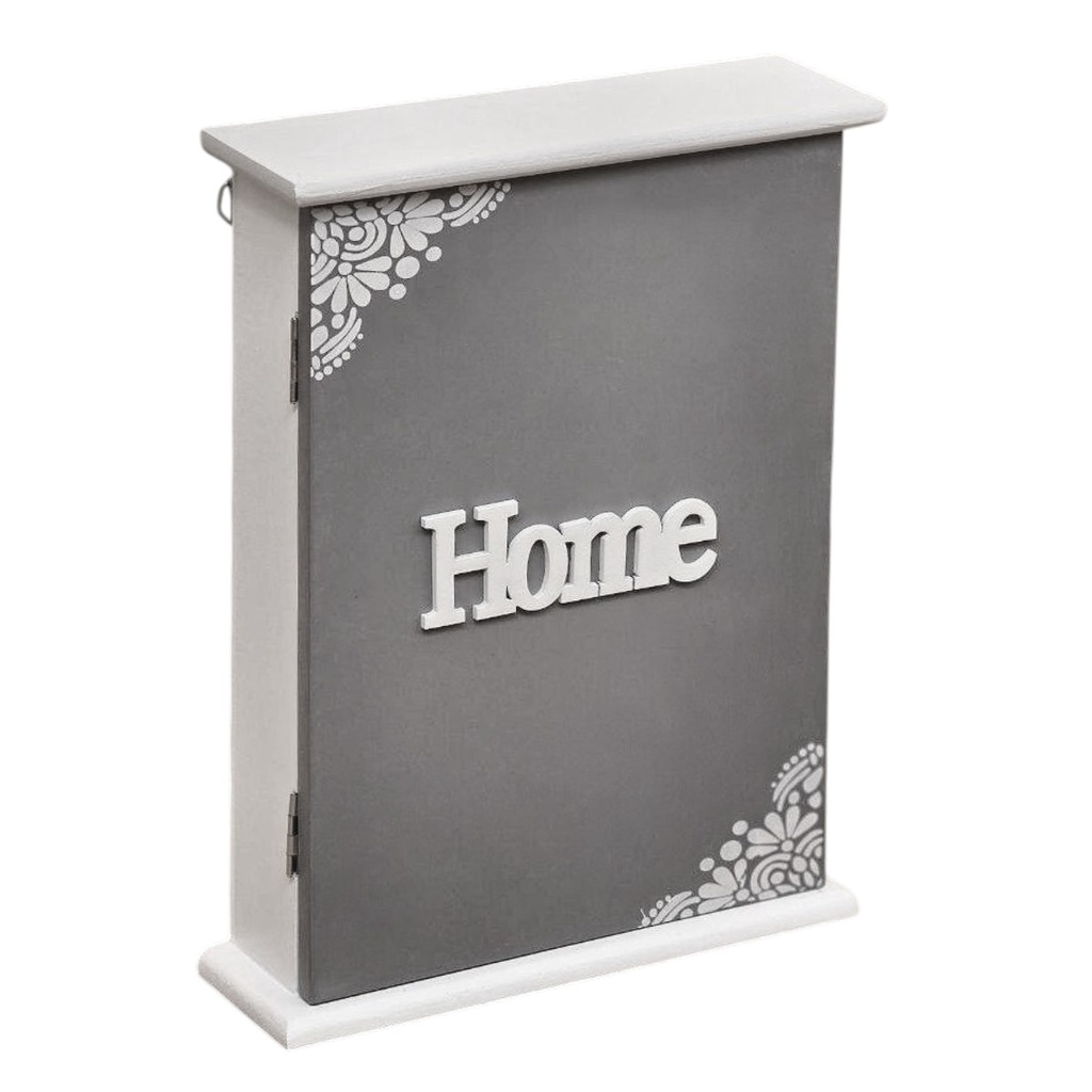 PORTALLAVES DE MADERA GRIS 20X26X6CM