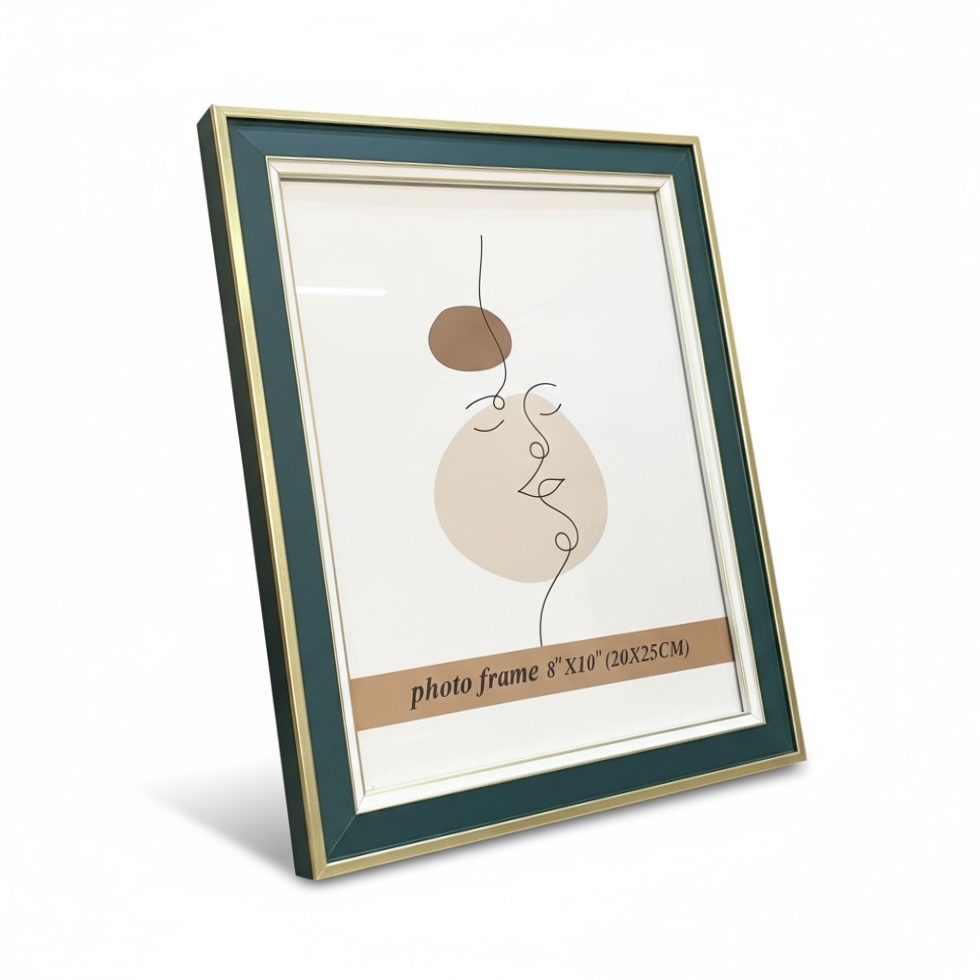 PORTA RETRATO TURQUEZA MARCO DORADO 8X10" 20X25CM REF: ES20310