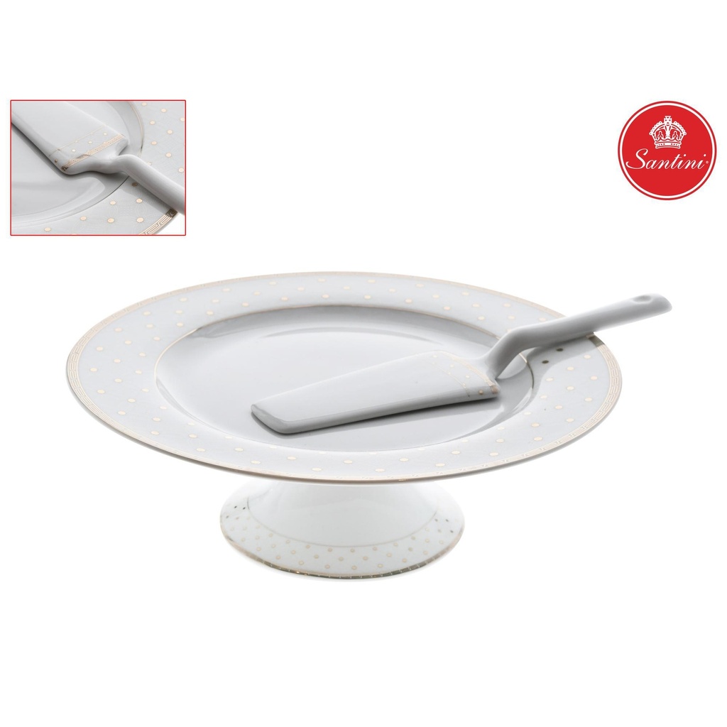 PORTA TORTA CON ESPATULA PUNTO FINO