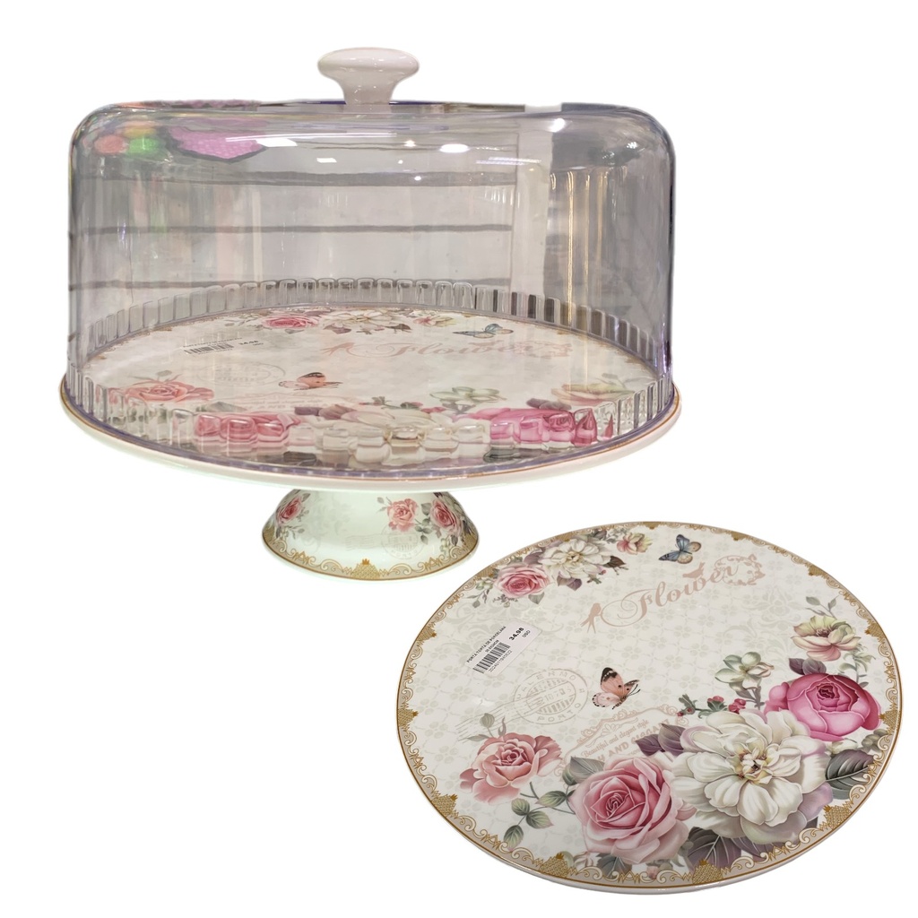 PORTA TORTA DE PORCELANA 30.5X24CM