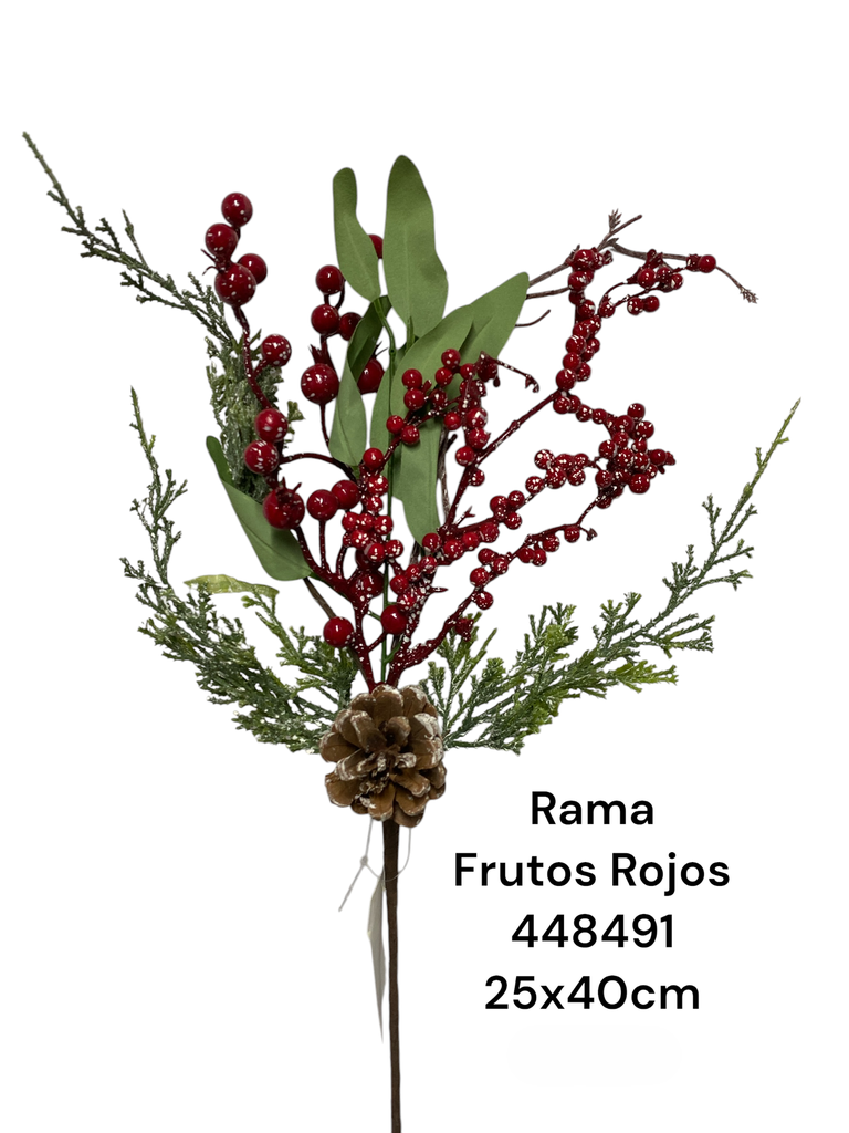 RAMA NAVIDEÑA FRUTOS ROJOS/PIÑA REF: 52-851443 25X46CM