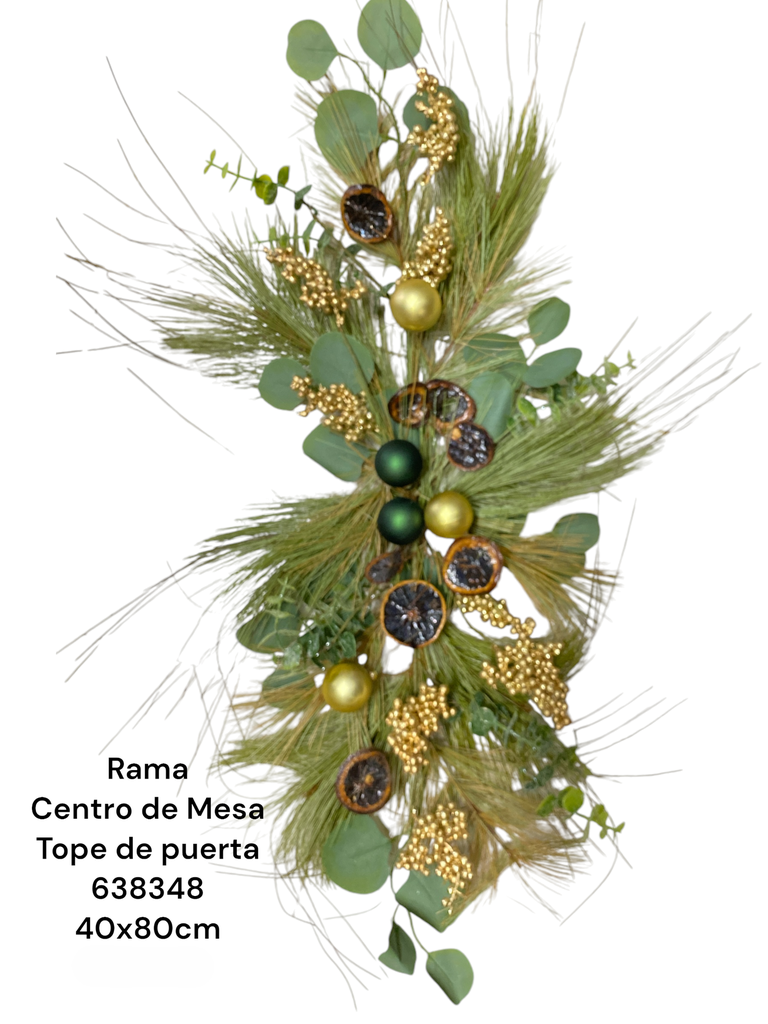 RAMA PINO NARANJO CON BOLITAS 85CM