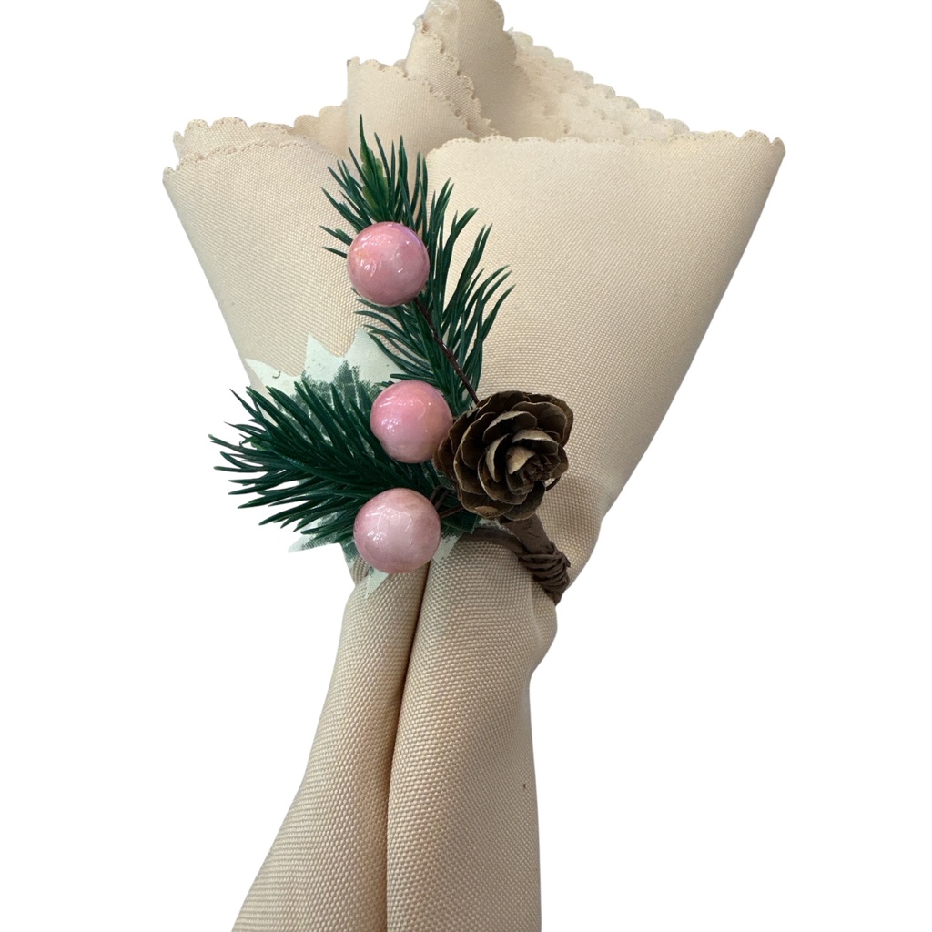 Aros de servilleta rústicos berries rosadas setx6