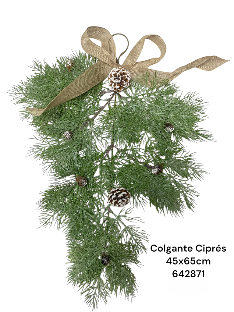 RAMA TOPE DE PUERTA CIPRES CON LAZO YUTE 30X65CM