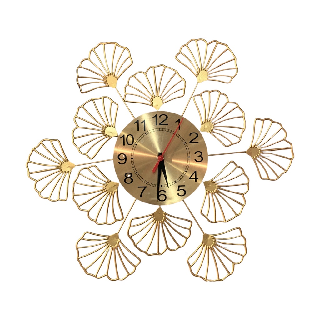 RELOJ METALICO DISEÑO PETALO DORADO 45X45CM