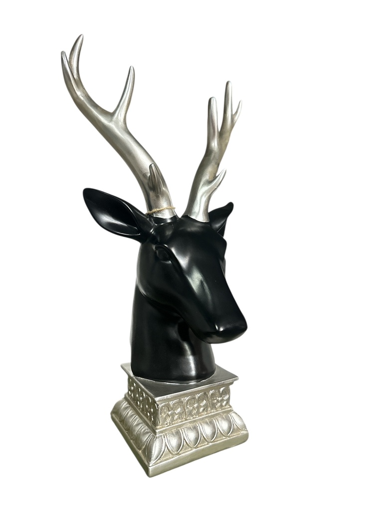 Cabeza de reno negro/plata 23.5X45.2cm