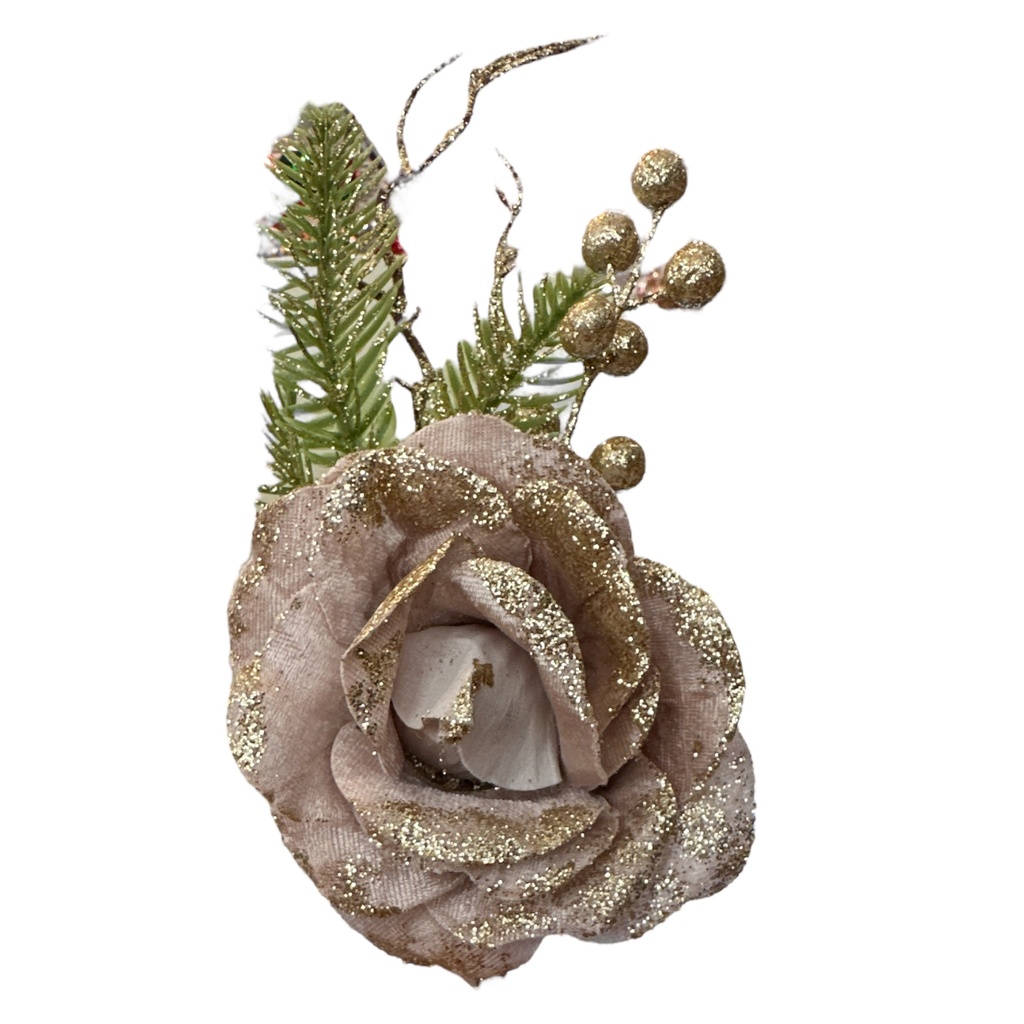 FLOR NAVIDEÑA PALO ROSA 37CM