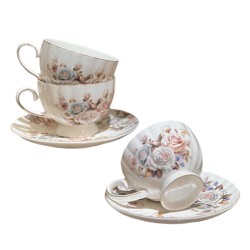 SET DE TAZAS CON PLATILLOS 12PCS SC13931