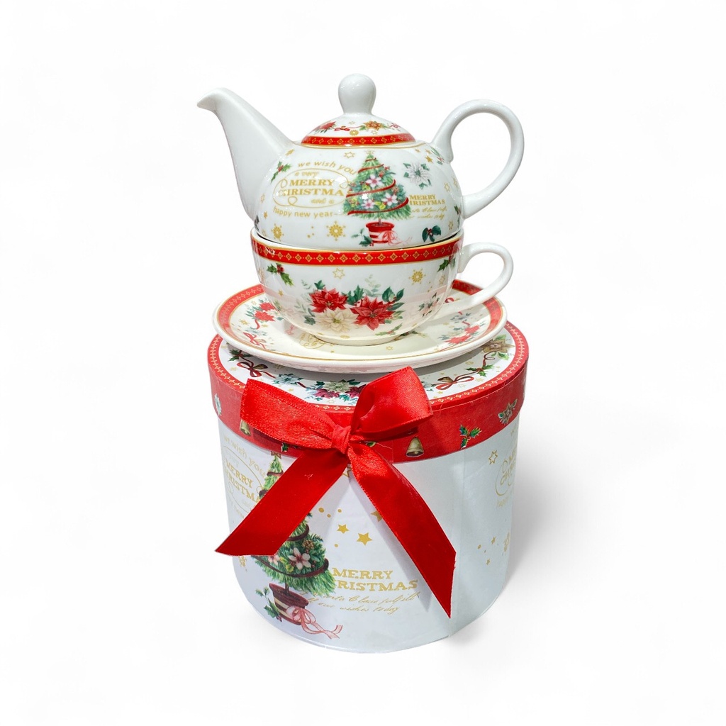 TETERA NAVIDEÑA CON PLATO CS19322