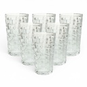 SET DE 6 VASOS DE CRISTAL DISEÑO TEJIDO 12CM