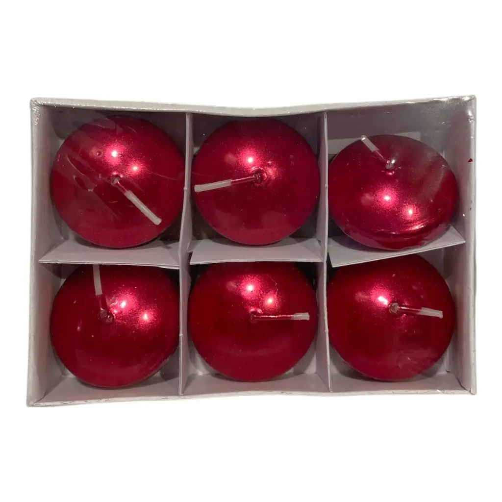 VELA FLOTANTE REDONDAS ROJA X6 ES20521 4.5CM