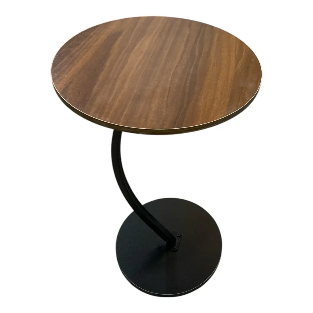 MESA METALICO MADERADO REDONDA 60X40CM