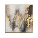 CUADRO ABSTRACTO GRIS-NEGRO-DOR 80X80CM