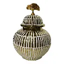 JARRON GINGER DORADO DE PORCELANA 19X26CM