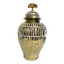 JARRON GINGER DORADO DE PORCELANA  Ø19X36CM