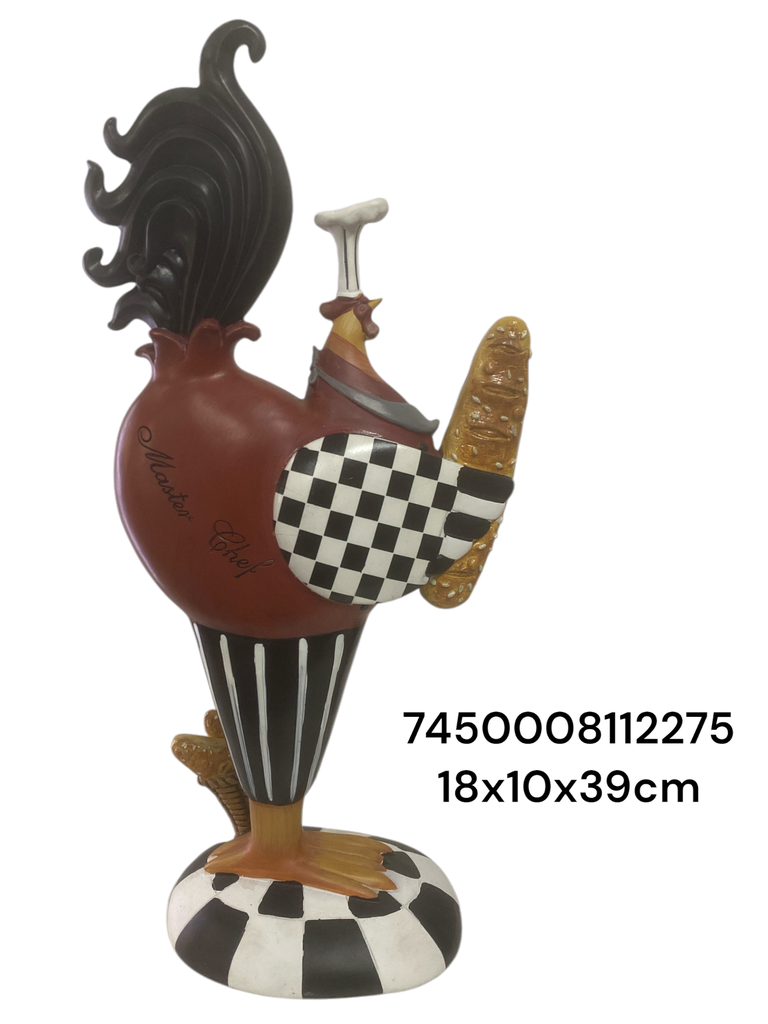 437-231405 GALLO COCINERO PORCELANA 18X10X39CM