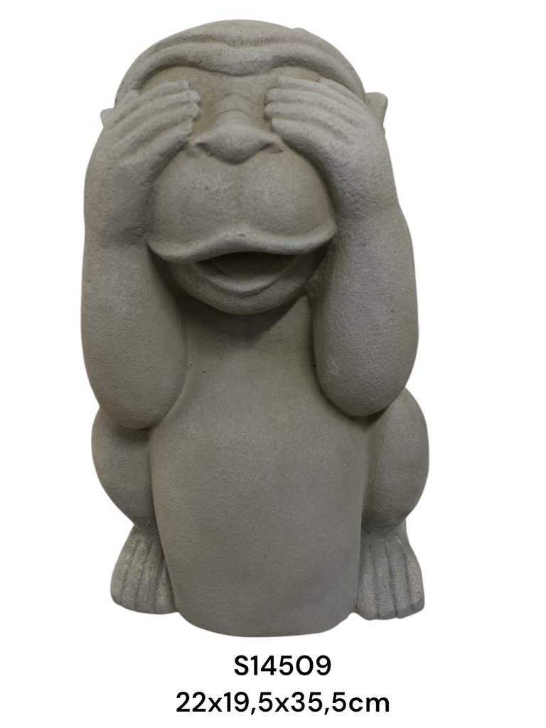 MONO CIEGO FIBRO CEMENTO MINERAL BEIGE 22X19.5X35.5CM