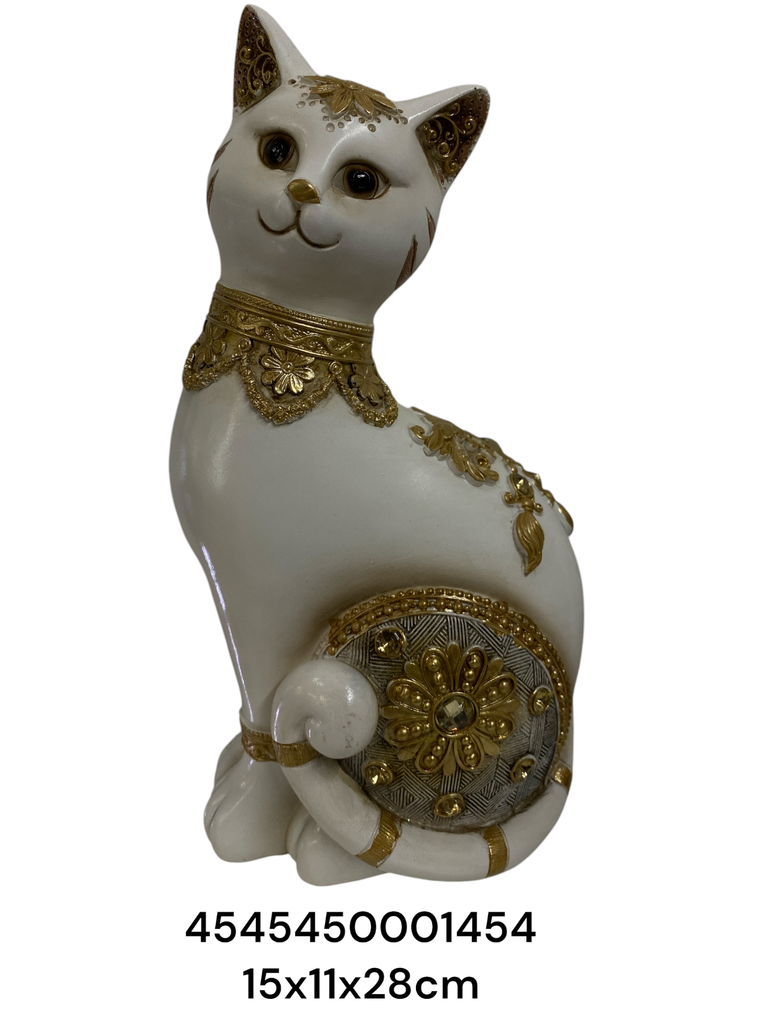 GATO BLANCO/CAFE 15X11X28CM CS8020456