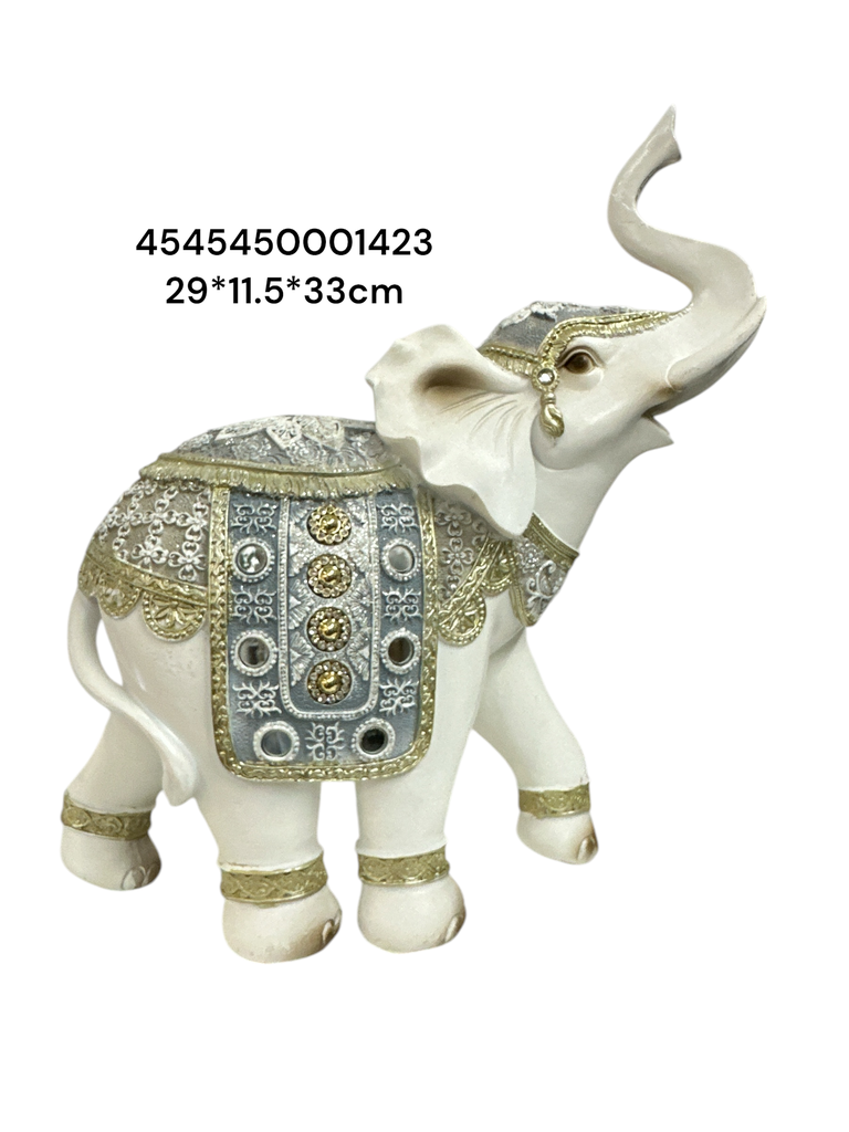 CS8020425 ELEFANTE CELESTE/BLANCO 29X11.5X33CM