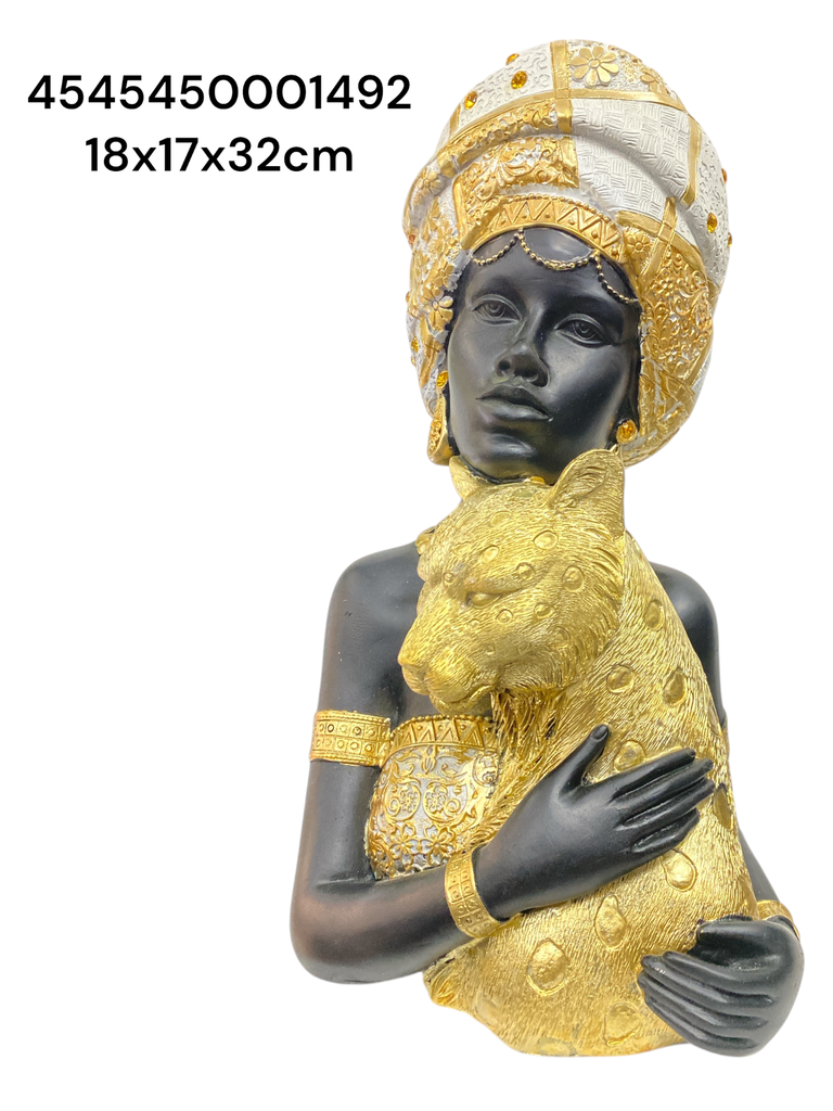 CS8020494 AFRCANA CON LEOPARDO 18X17X32CM