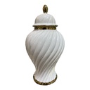 S40165 JARRON GINGER BLANCO DORADO 18X39CM