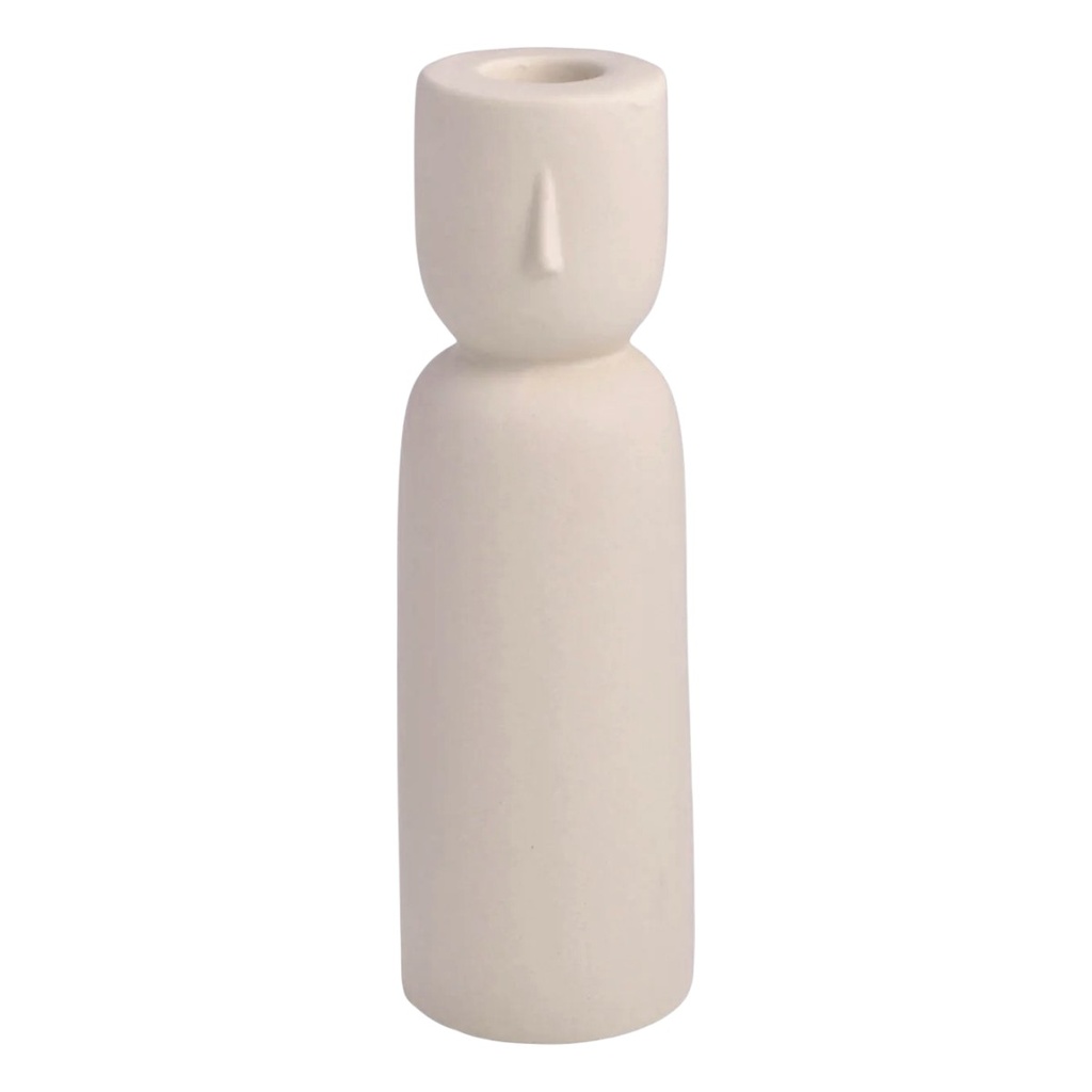 CANDELABRO CERAMICA TONO ARENA 6.3X20.3CM DL23564-1