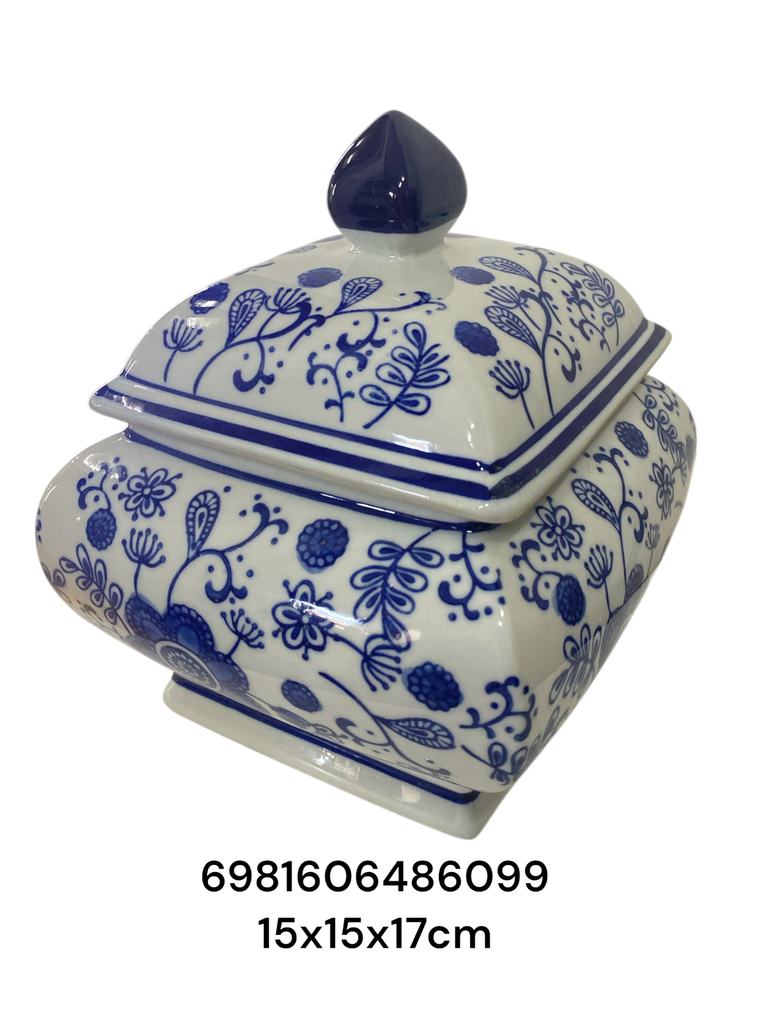 PT71-035 BOMBONERA REDOMA AZUL 15X15X17CM