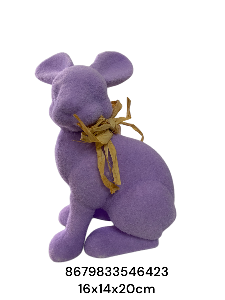 CONEJO PASCUA LILA 16X14X20CM
