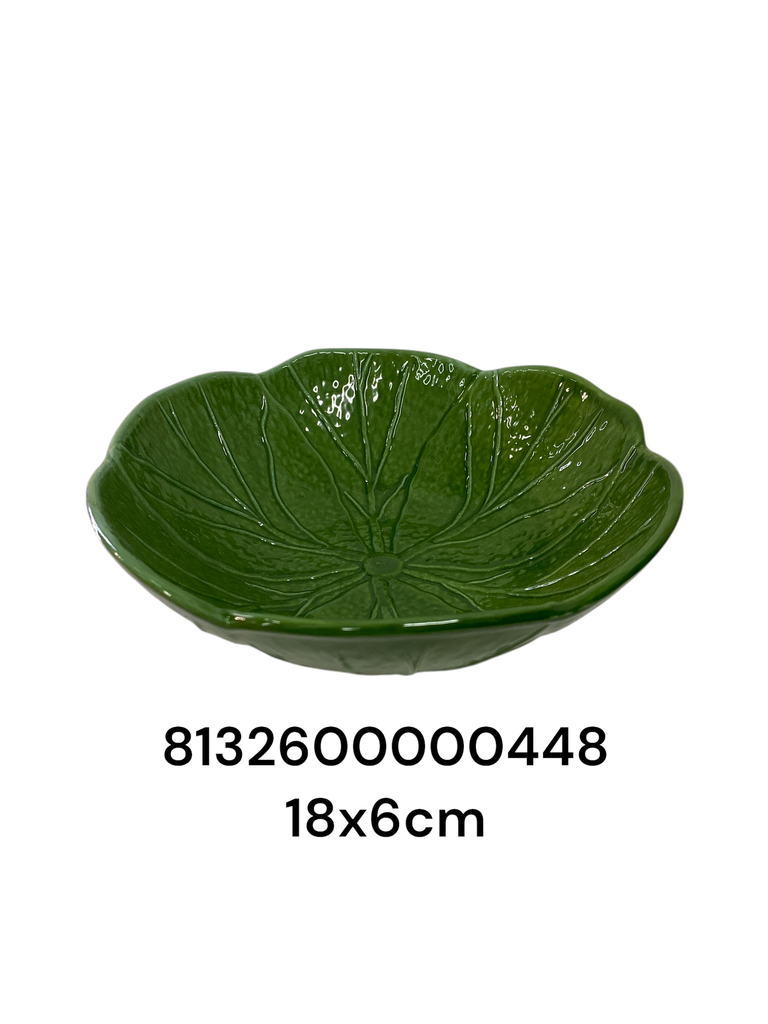 IC1292-08 POZUELO CERAMICA VERDE REPOLLO 18X6CM