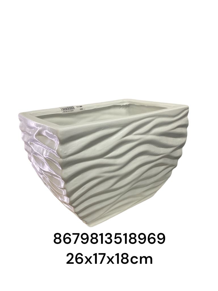 MACETA CERAMICA RECTANGULAR 26X17X18CM