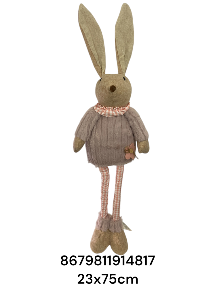 CONEJO PASCUA ROSADO PIERNAS LARGAS 23X75CM