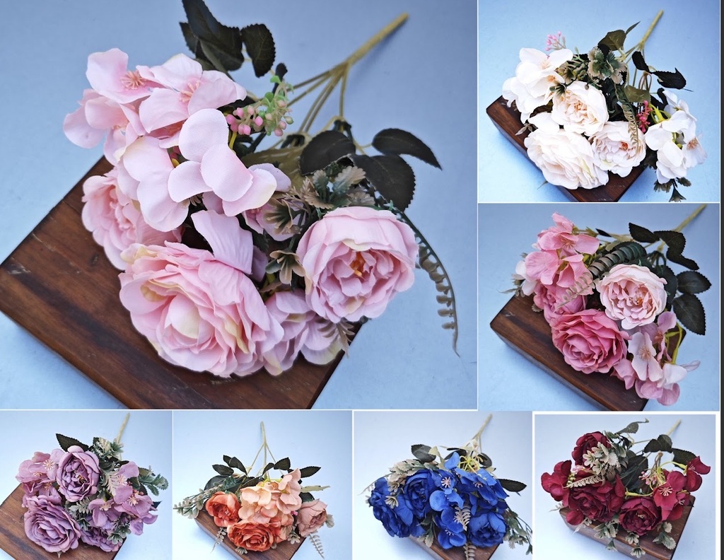 PEONIAS CON HORTENSIAS 40CM