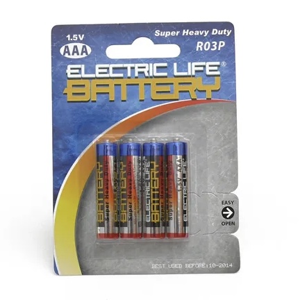 PILA ELECTRIC LIFE AAA X4 PZ. R03P-BP4B E/BLISTER 350 MIN.