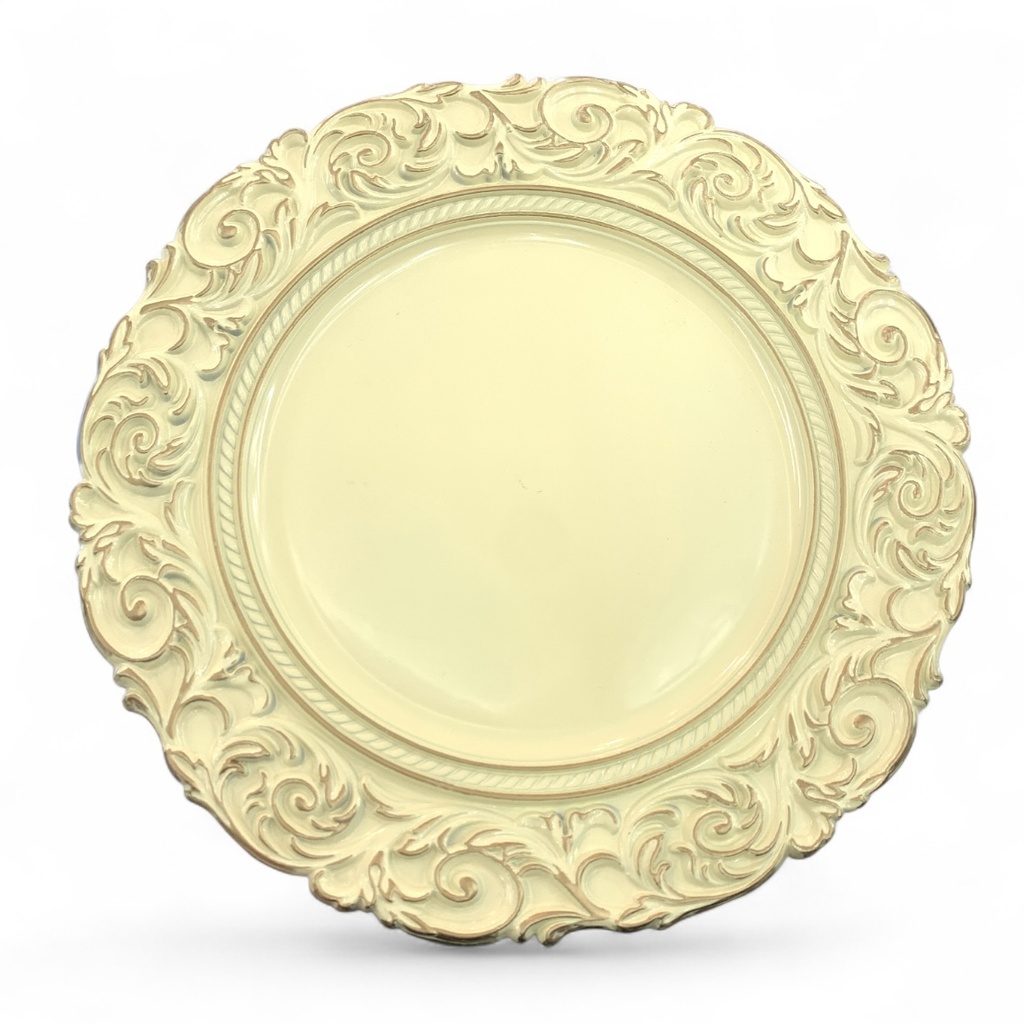 PLATO BASE AMARILLO PASTEL 35.5CM