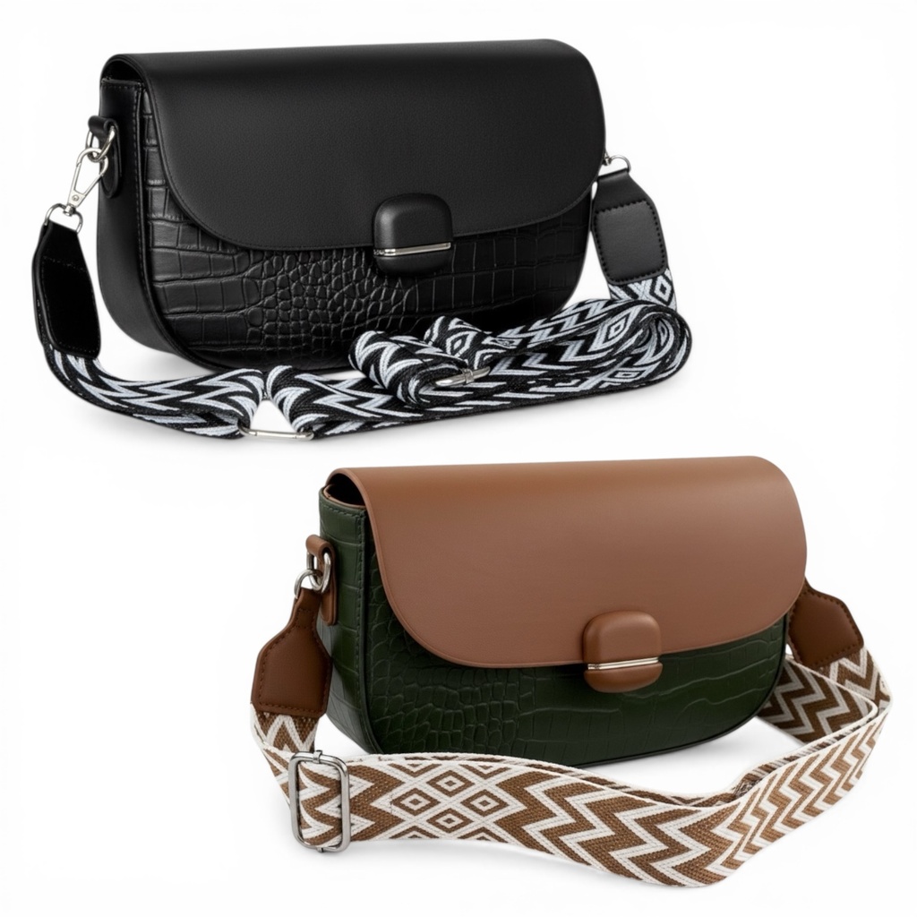 CARTERA BANDOLERA CON MONEDERO 2TONOS