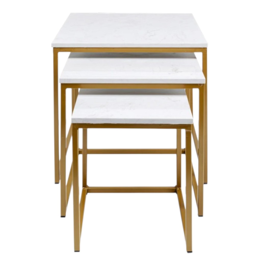 SET DE 3 MESAS AUXILIARES 48X33X52CM, 42X28X48CM Y 36X24X44CM