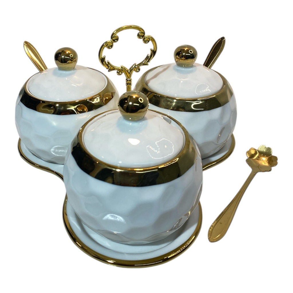 SET DE PORTA SALSAS DE PORCELANA