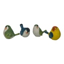 ADORNO PAJARO COLORES SURTIDOS 12X8X10 CM C/U.