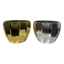 MACETA PVC DORADA O PLATEADA DECOR 12X9  CM