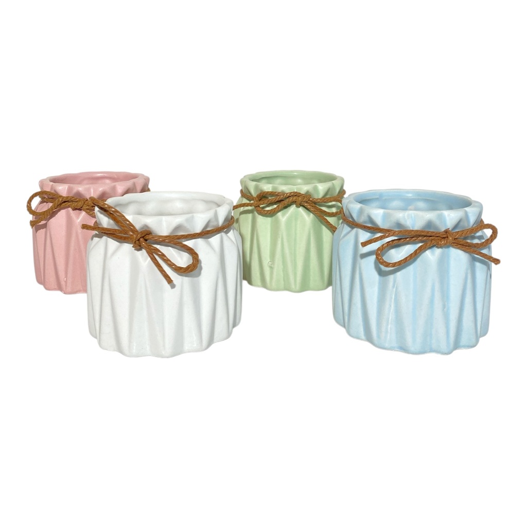 MACETA DE CERAMICA 4 COLORES, 8.5X7CM