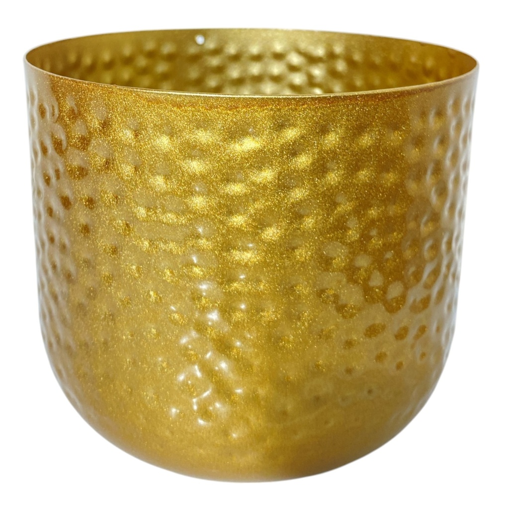 MACETA METALICA DORADA 16X14CM