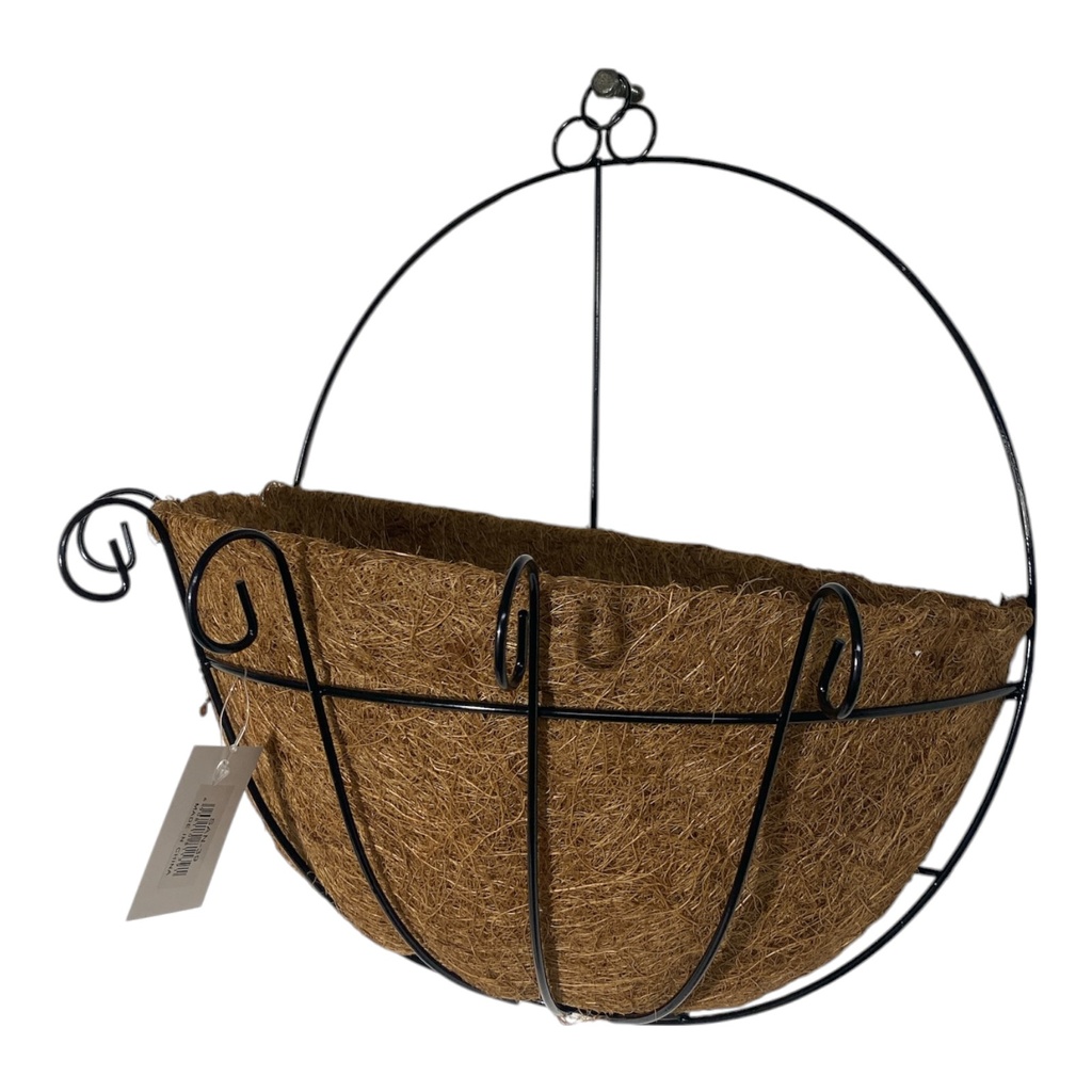 PORTA MACETA CON FIBRA DE YUTE PARA PARED, 31X20X34CM